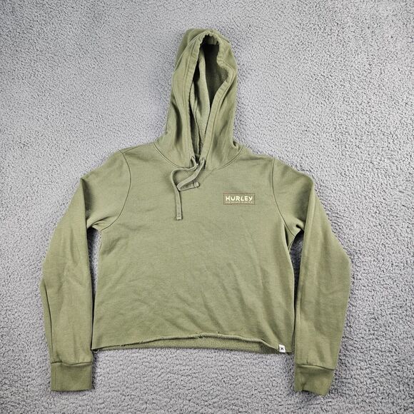 Hurley Tops - Hurley Hoodie Womens Small Green‎ Death In Paradise Cut Off Pullover Sweatshirt
